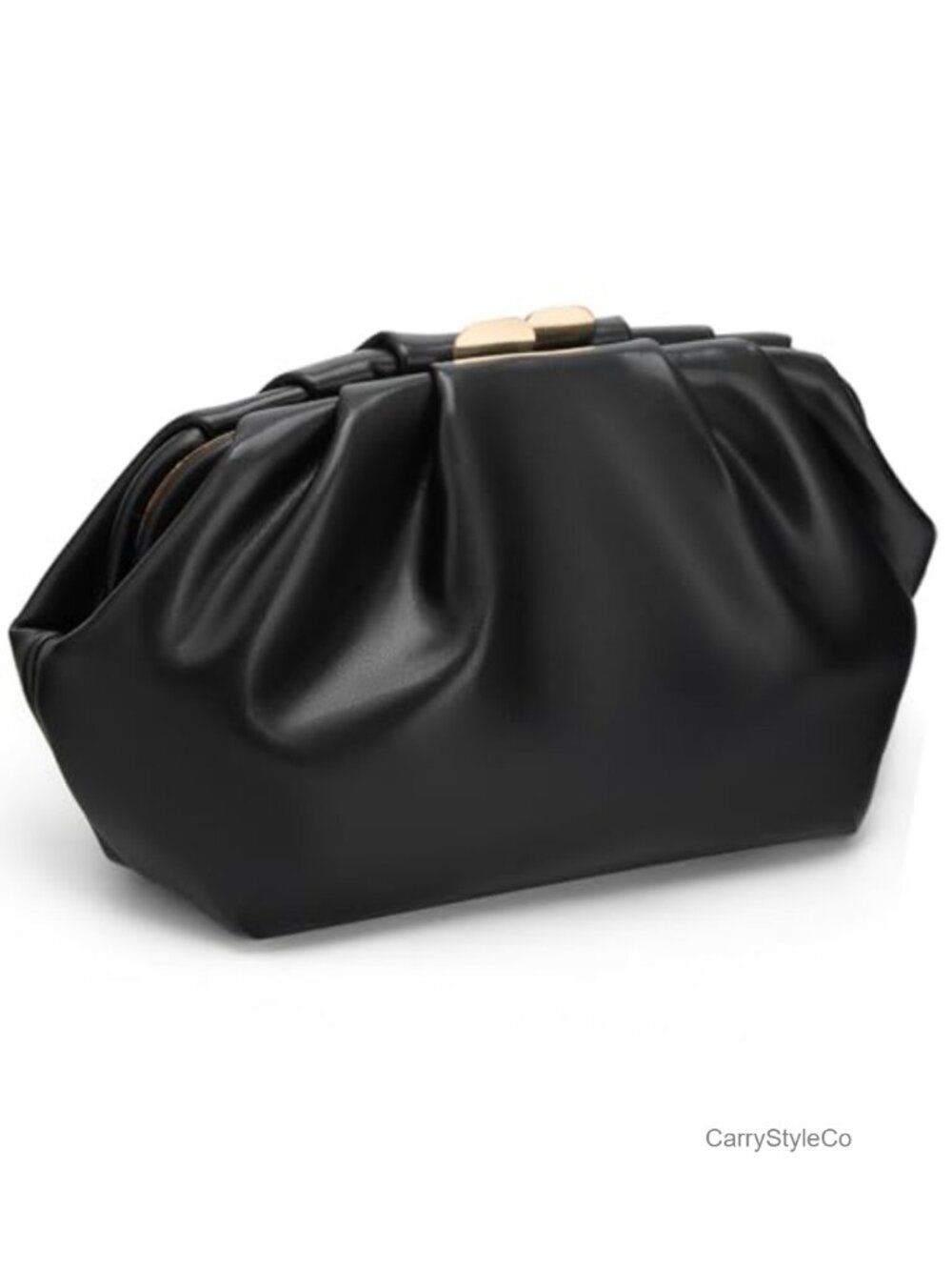 Pleated PU Clutch Evening Bag Detachable Chain Formal Weddings